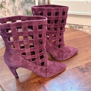 Free People “After The Storm” Purple Cutout High Heel Boots